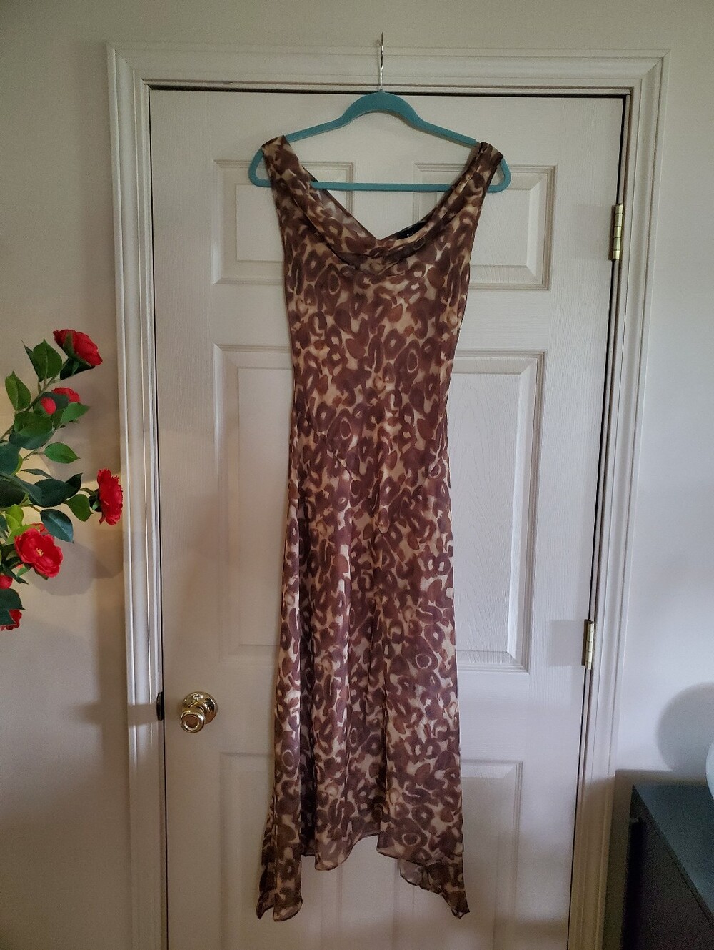 NWT Realisation Par Cora Tortoiseshell Size Large 100% Silk Dress - Picture 2 of 9